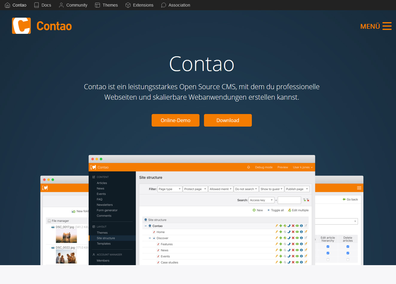 Contao CMS (Screenshot)